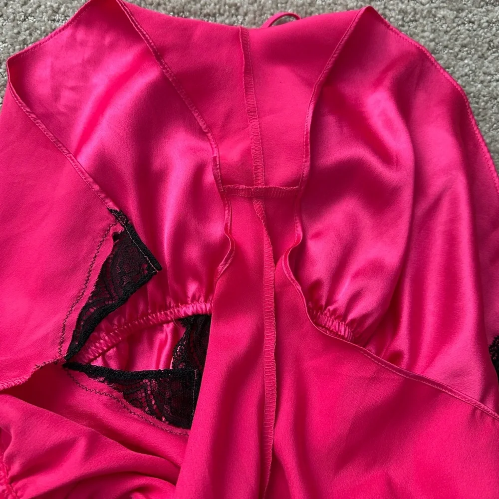 Victoria Secret Small silk teddy lingerie TWO aqua and pink - Picture 7 of 12